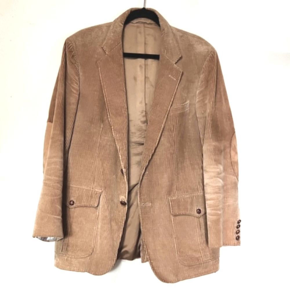 Vintage Anthony Allan Tan Corduroy Blazer Sport Coat Size 40 R